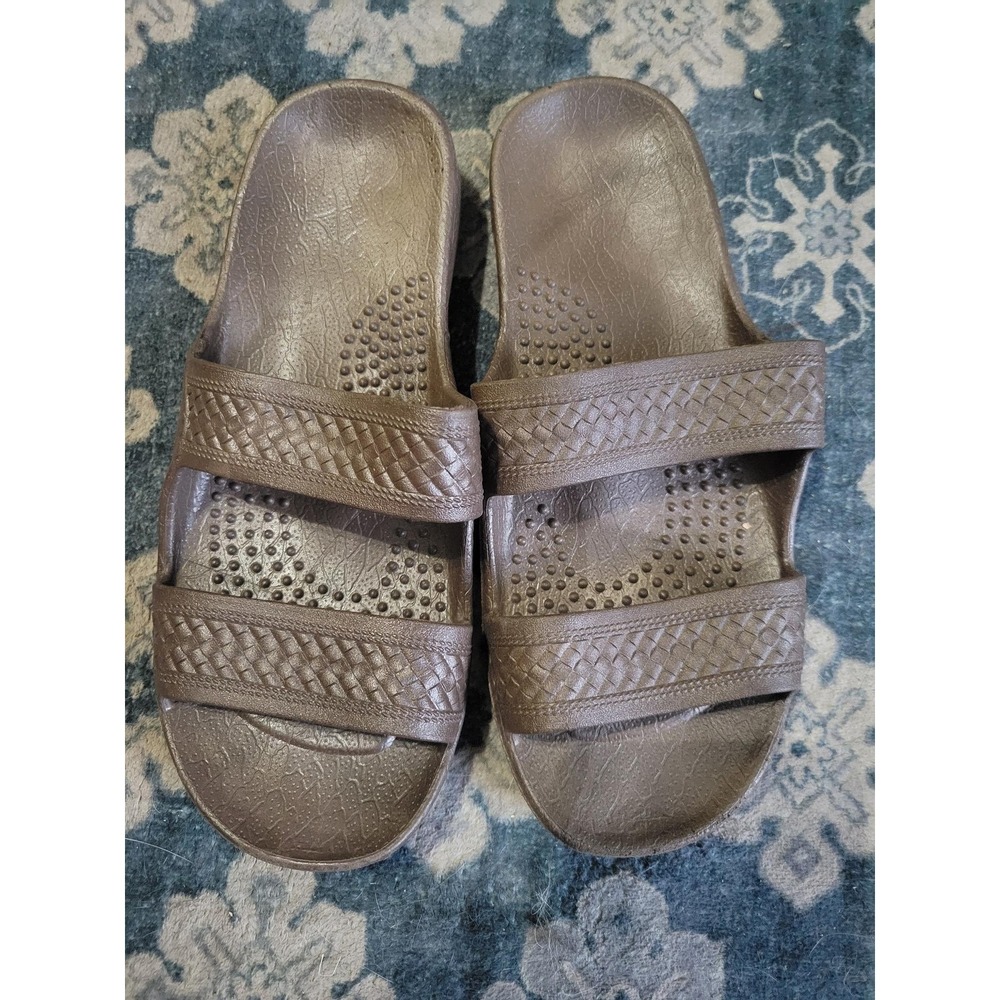 Superfeet Bronze Double‎ Strap Slides Sandals Size 7 Comfort Slip On